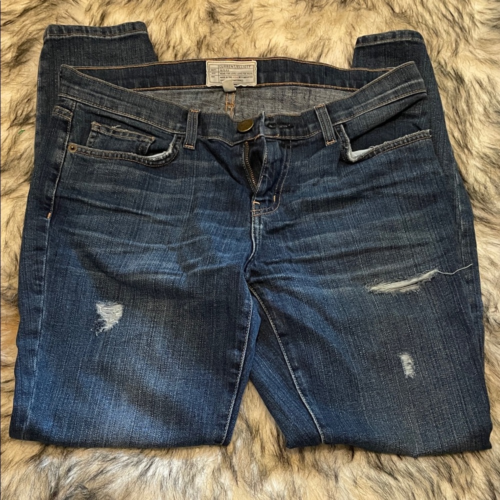 Current/Elliott Dark Blue Boyfriend Jeans